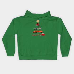 Trucker Christmas Tree Kids Hoodie